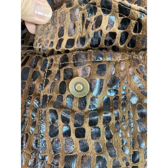 Ruby‎ Rd. Woman Black and Brown Zip Front Jacket Lightweight 3/4 Sleeves Size 14 - Picture 9 of 16